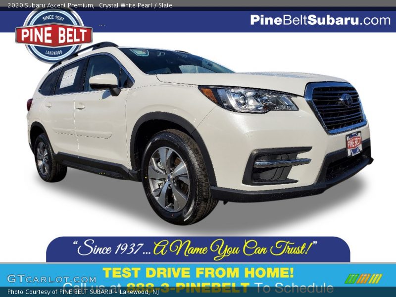 Crystal White Pearl / Slate 2020 Subaru Ascent Premium