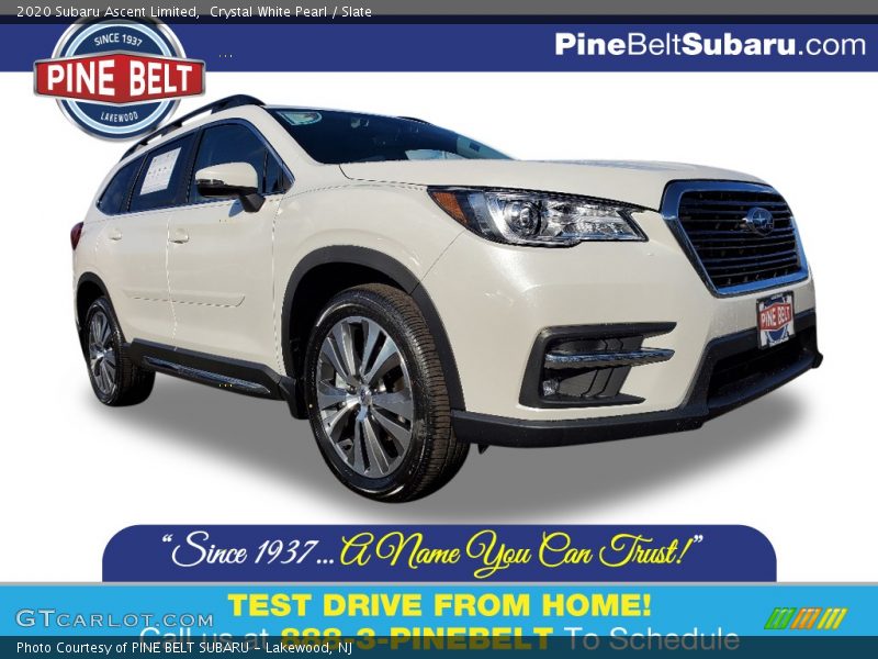 Crystal White Pearl / Slate 2020 Subaru Ascent Limited