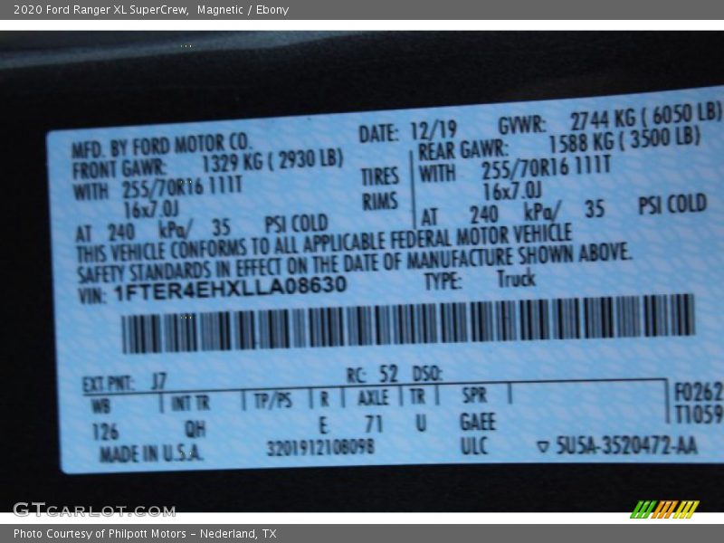Magnetic / Ebony 2020 Ford Ranger XL SuperCrew