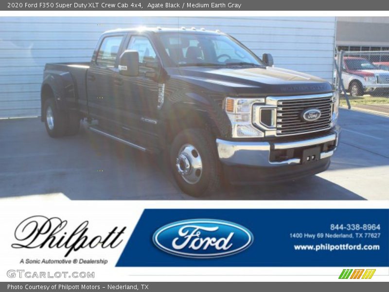 Agate Black / Medium Earth Gray 2020 Ford F350 Super Duty XLT Crew Cab 4x4