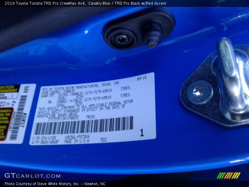Cavalry Blue / TRD Pro Black w/Red Accent 2019 Toyota Tundra TRD Pro CrewMax 4x4