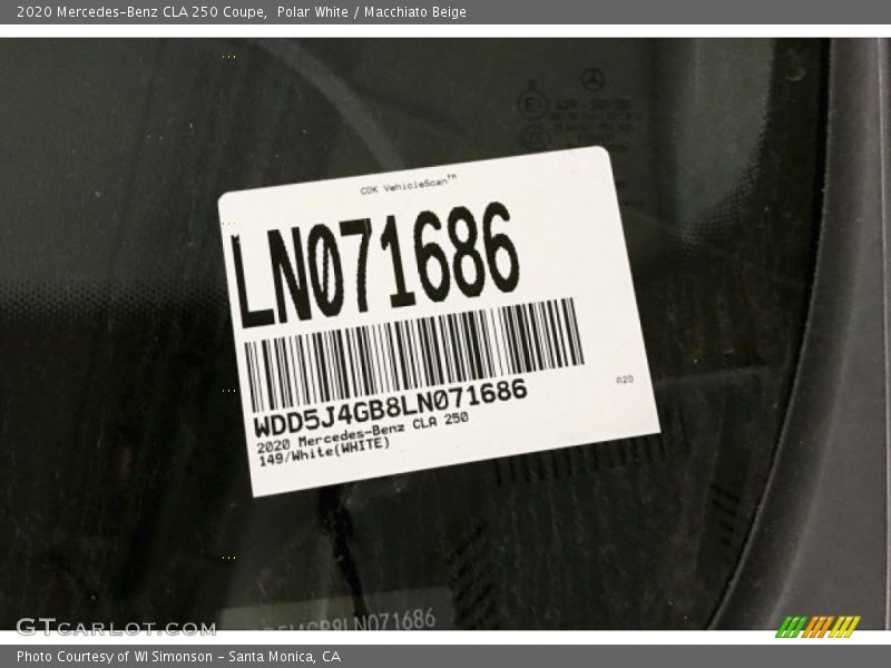 Polar White / Macchiato Beige 2020 Mercedes-Benz CLA 250 Coupe