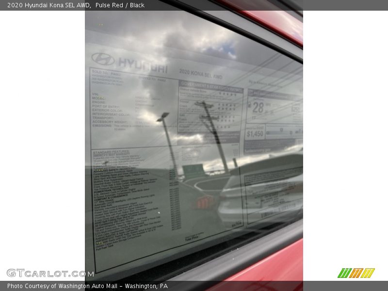 Pulse Red / Black 2020 Hyundai Kona SEL AWD