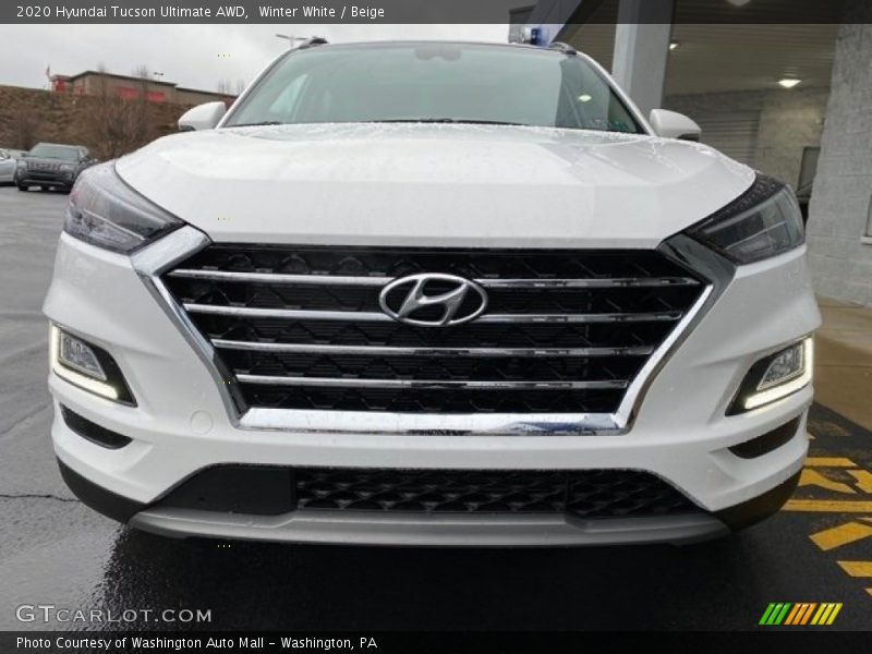 Winter White / Beige 2020 Hyundai Tucson Ultimate AWD