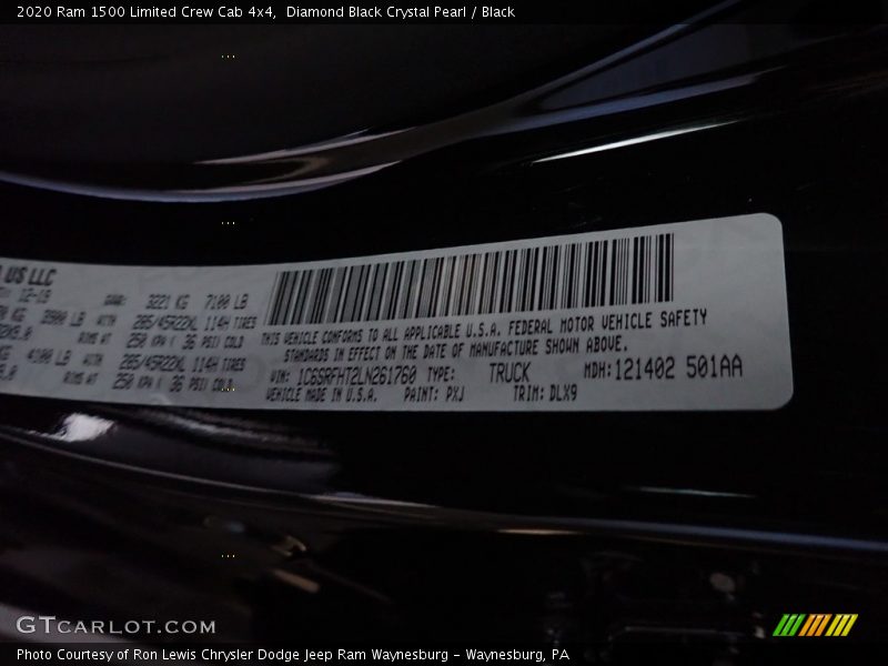 Diamond Black Crystal Pearl / Black 2020 Ram 1500 Limited Crew Cab 4x4