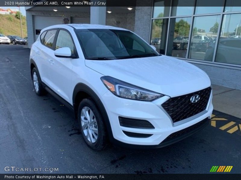 Cream White Pearl / Gray 2020 Hyundai Tucson SE AWD