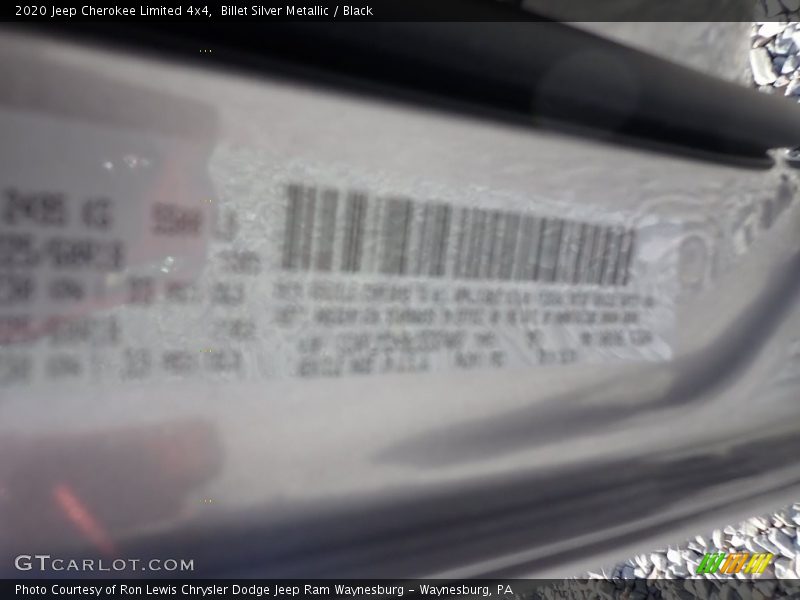 Billet Silver Metallic / Black 2020 Jeep Cherokee Limited 4x4