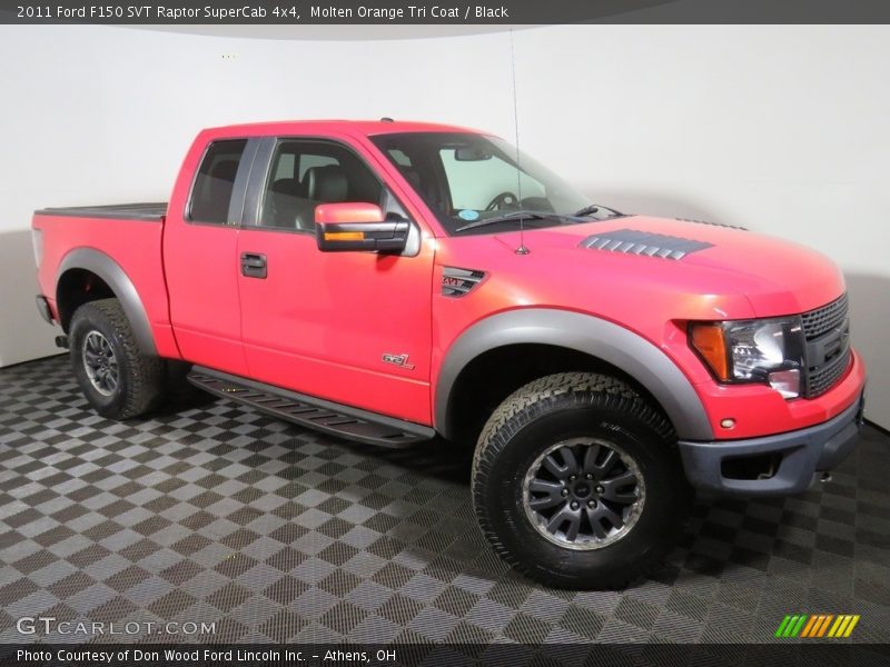 Molten Orange Tri Coat / Black 2011 Ford F150 SVT Raptor SuperCab 4x4