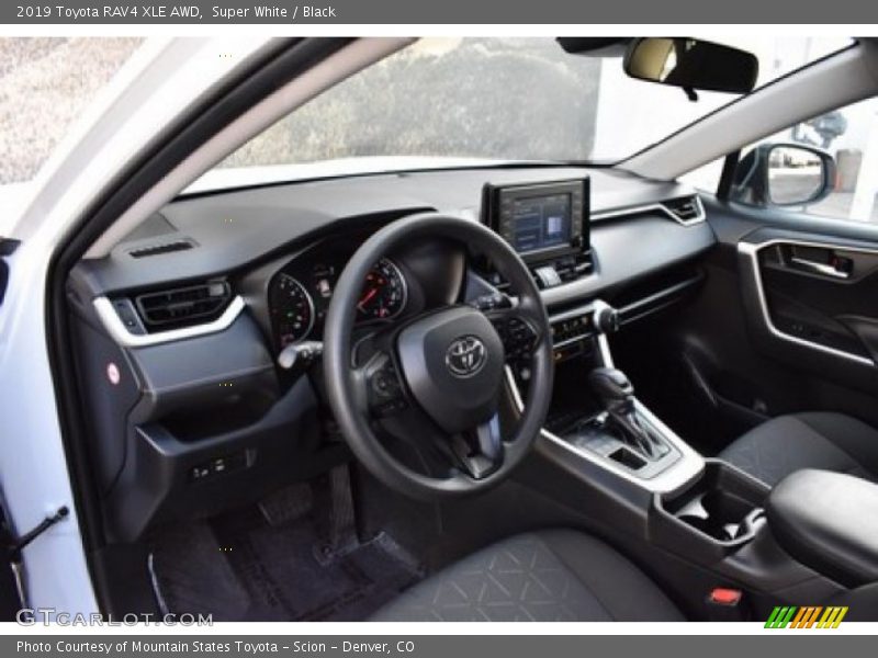 Super White / Black 2019 Toyota RAV4 XLE AWD