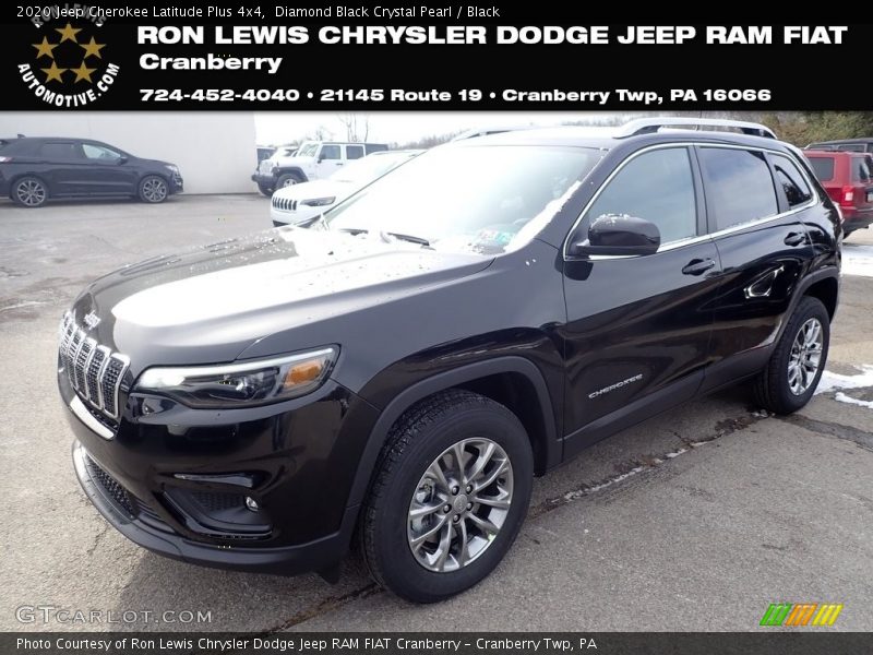 Diamond Black Crystal Pearl / Black 2020 Jeep Cherokee Latitude Plus 4x4