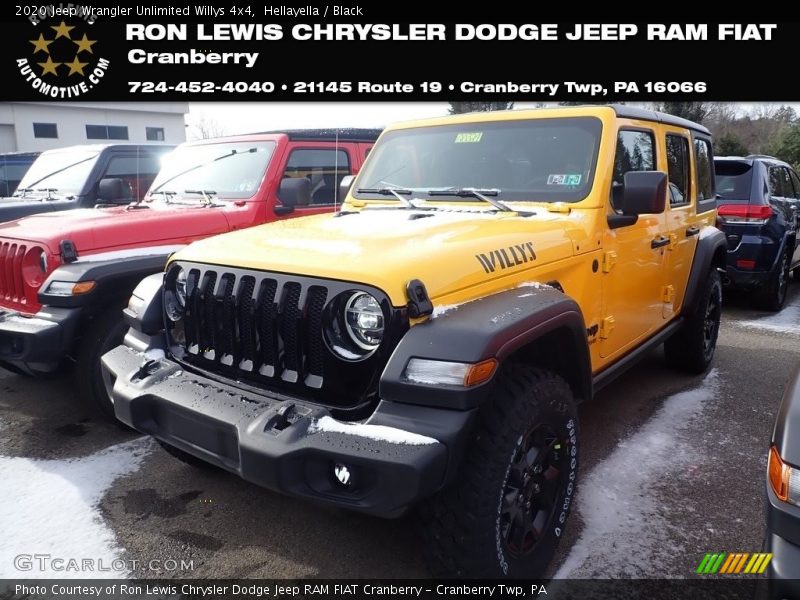 Hellayella / Black 2020 Jeep Wrangler Unlimited Willys 4x4