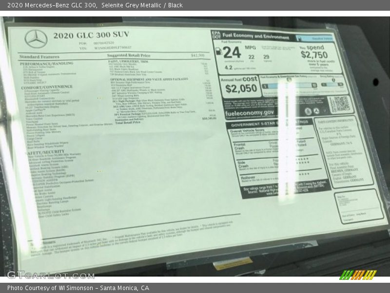 Selenite Grey Metallic / Black 2020 Mercedes-Benz GLC 300