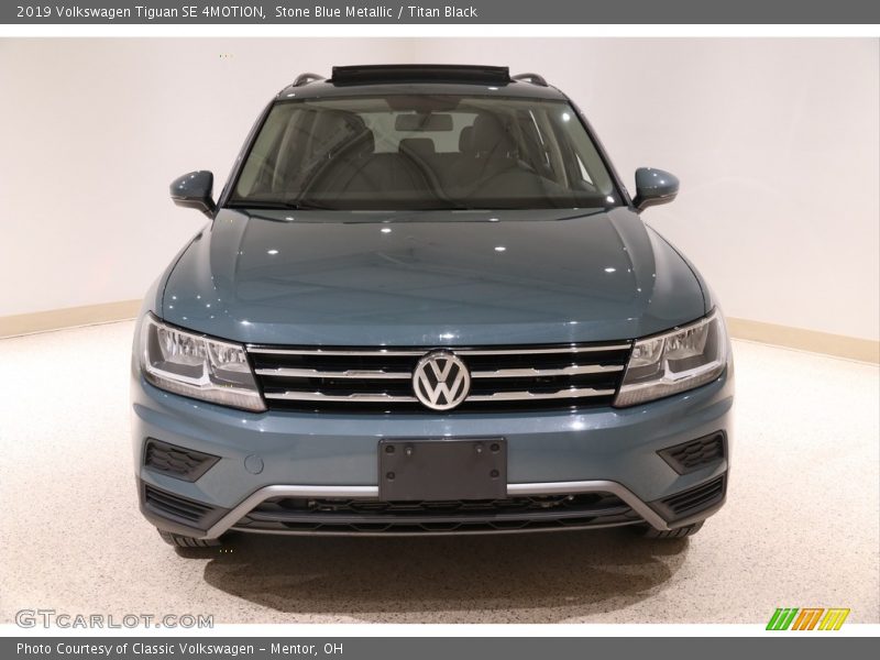 Stone Blue Metallic / Titan Black 2019 Volkswagen Tiguan SE 4MOTION