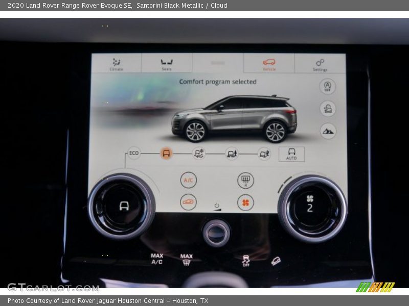 Controls of 2020 Range Rover Evoque SE