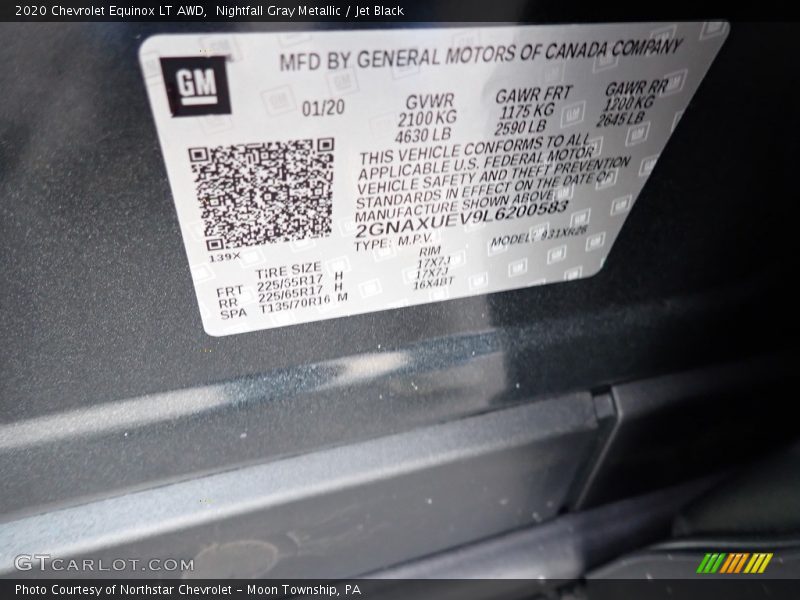 Nightfall Gray Metallic / Jet Black 2020 Chevrolet Equinox LT AWD