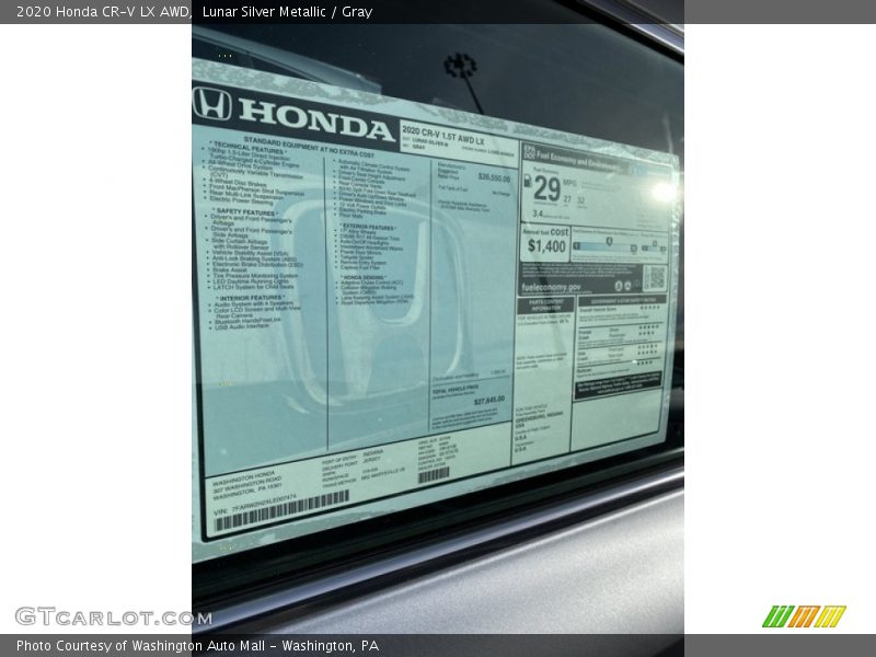 Lunar Silver Metallic / Gray 2020 Honda CR-V LX AWD