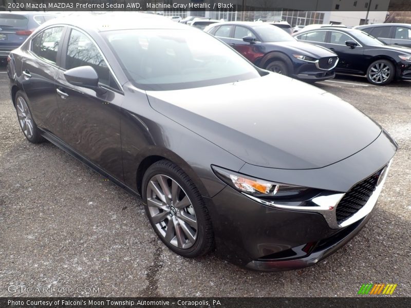 Machine Gray Metallic / Black 2020 Mazda MAZDA3 Preferred Sedan AWD