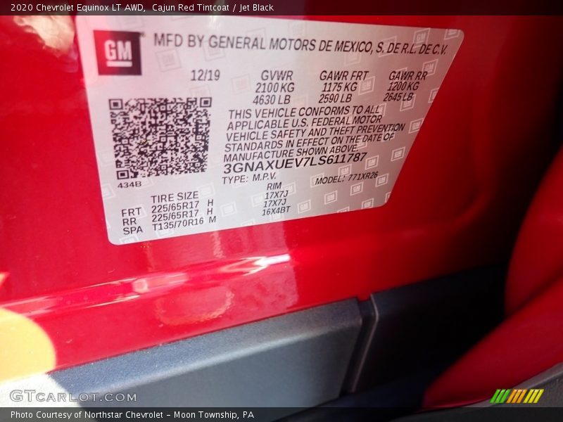 Cajun Red Tintcoat / Jet Black 2020 Chevrolet Equinox LT AWD