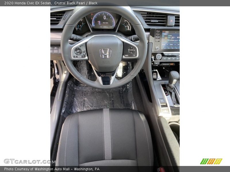 Crystal Black Pearl / Black 2020 Honda Civic EX Sedan