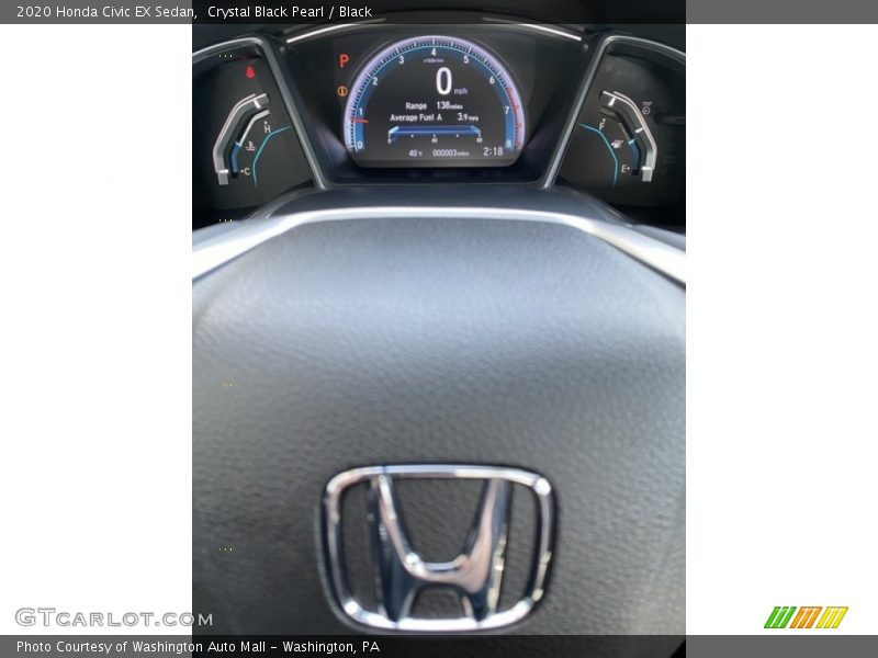 Crystal Black Pearl / Black 2020 Honda Civic EX Sedan