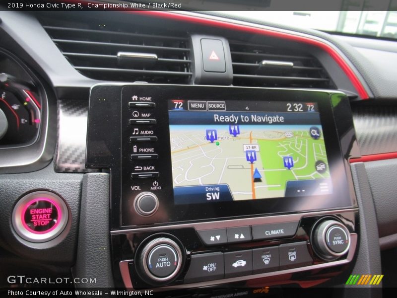 Navigation of 2019 Civic Type R