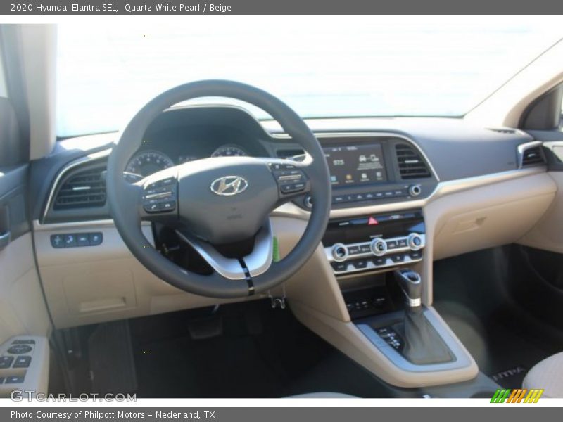 Quartz White Pearl / Beige 2020 Hyundai Elantra SEL