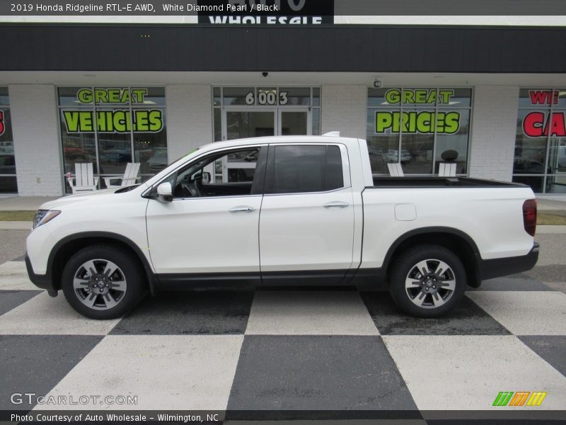 White Diamond Pearl / Black 2019 Honda Ridgeline RTL-E AWD