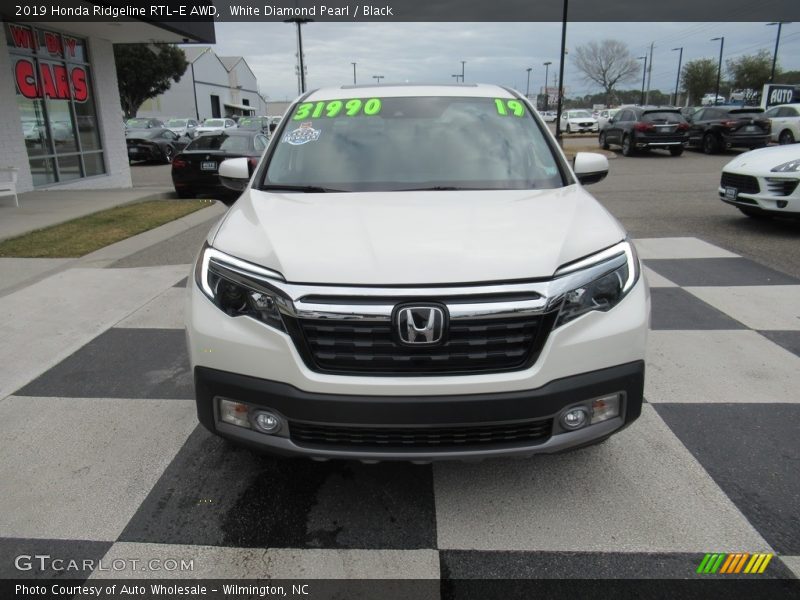 White Diamond Pearl / Black 2019 Honda Ridgeline RTL-E AWD