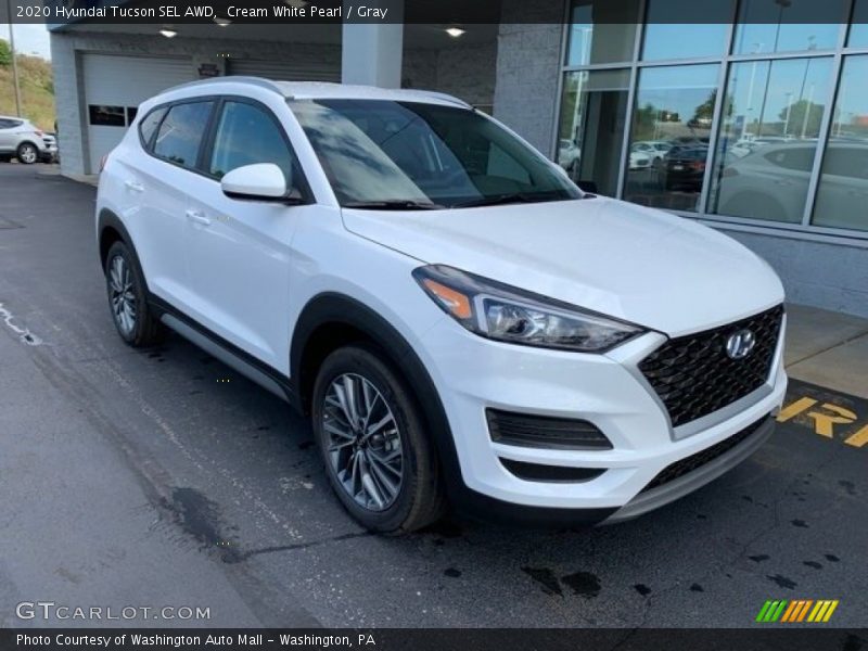 Cream White Pearl / Gray 2020 Hyundai Tucson SEL AWD