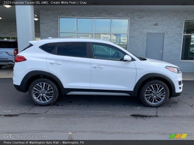 Cream White Pearl / Gray 2020 Hyundai Tucson SEL AWD