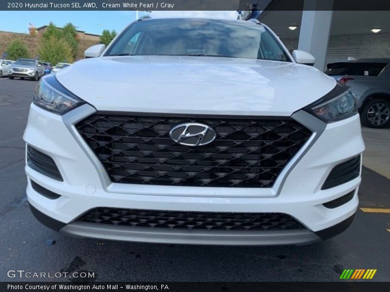 Cream White Pearl / Gray 2020 Hyundai Tucson SEL AWD