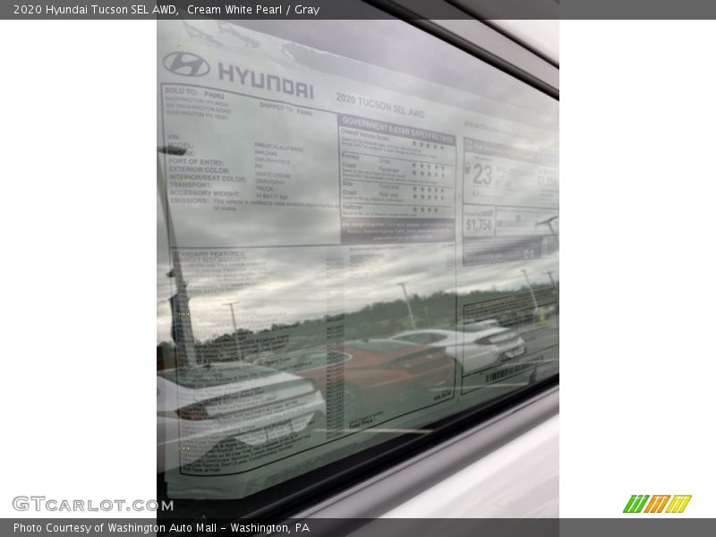 Cream White Pearl / Gray 2020 Hyundai Tucson SEL AWD