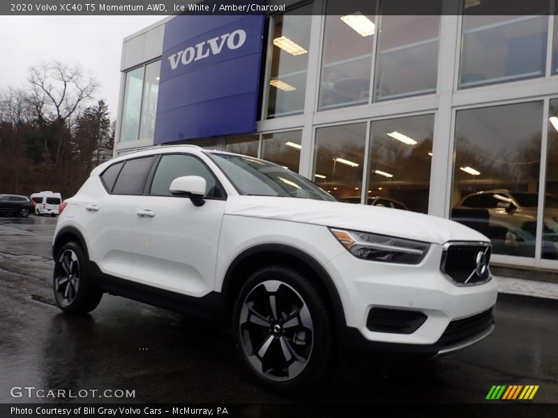 Ice White / Amber/Charcoal 2020 Volvo XC40 T5 Momentum AWD