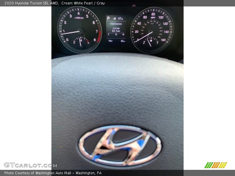 Cream White Pearl / Gray 2020 Hyundai Tucson SEL AWD