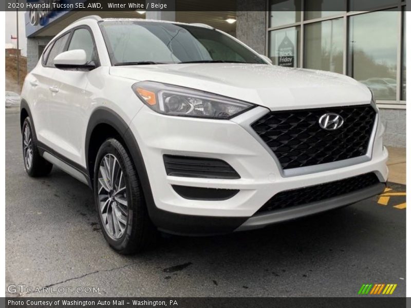 Winter White / Beige 2020 Hyundai Tucson SEL AWD