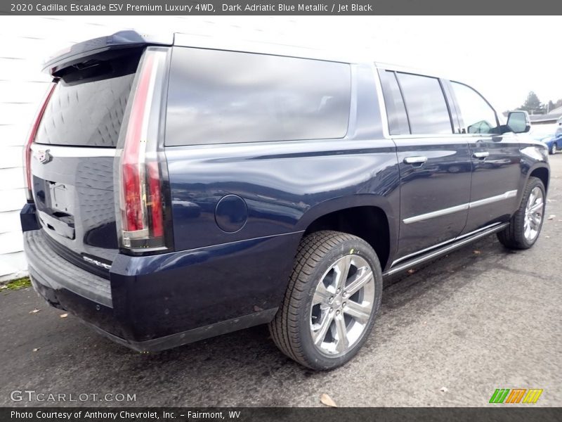 Dark Adriatic Blue Metallic / Jet Black 2020 Cadillac Escalade ESV Premium Luxury 4WD