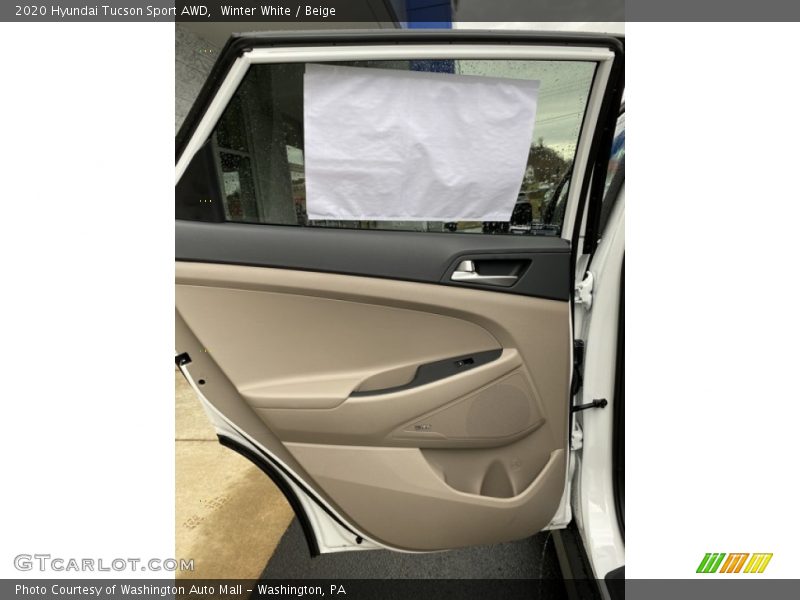 Winter White / Beige 2020 Hyundai Tucson Sport AWD