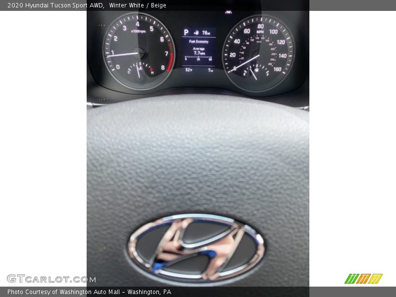 Winter White / Beige 2020 Hyundai Tucson Sport AWD