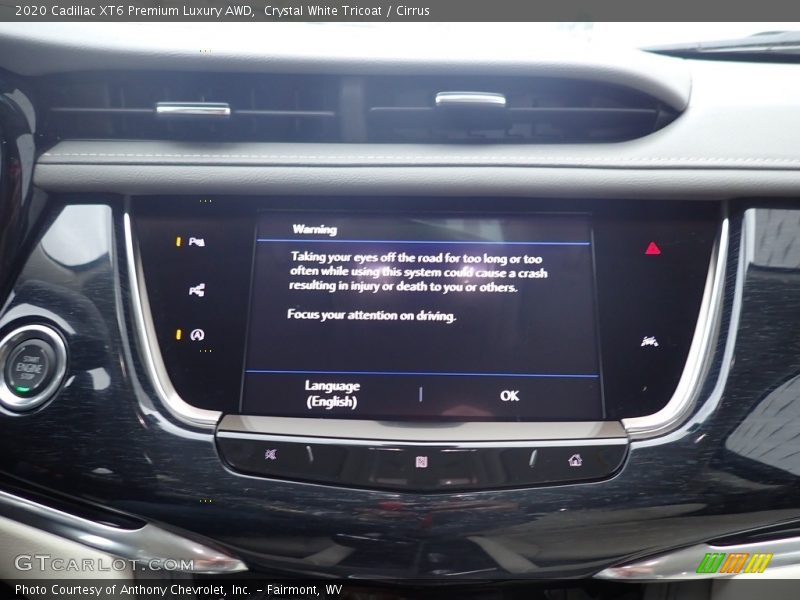 Crystal White Tricoat / Cirrus 2020 Cadillac XT6 Premium Luxury AWD