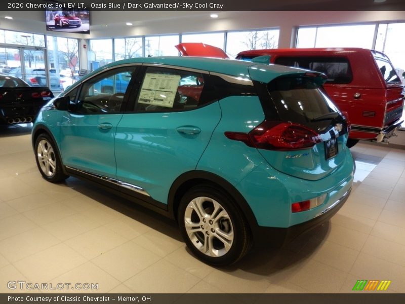 Oasis Blue / Dark Galvanized/­Sky Cool Gray 2020 Chevrolet Bolt EV LT