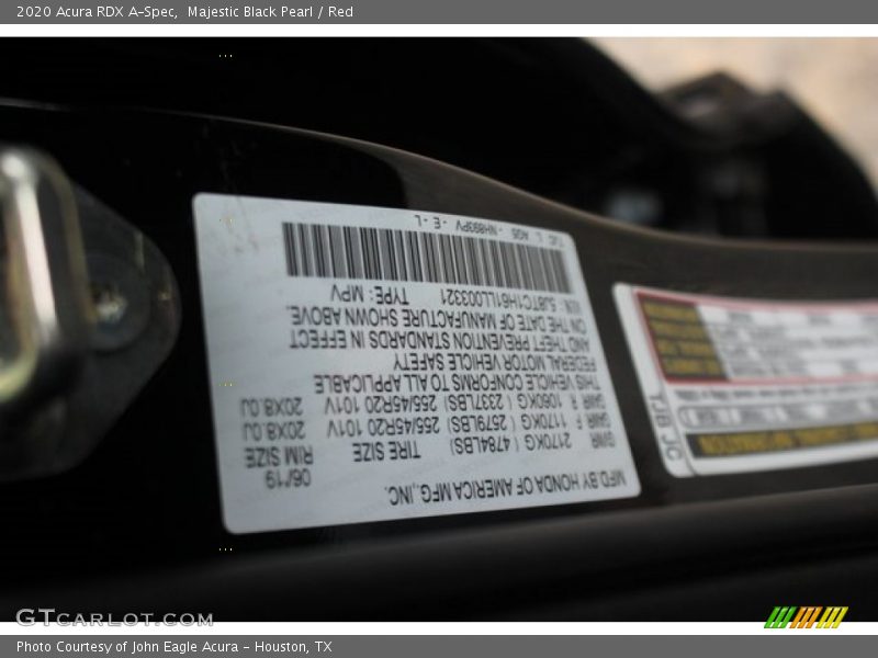 Majestic Black Pearl / Red 2020 Acura RDX A-Spec