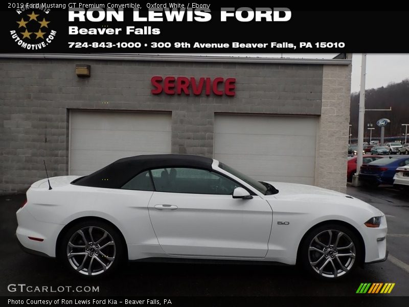 Oxford White / Ebony 2019 Ford Mustang GT Premium Convertible