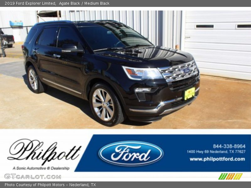 Agate Black / Medium Black 2019 Ford Explorer Limited