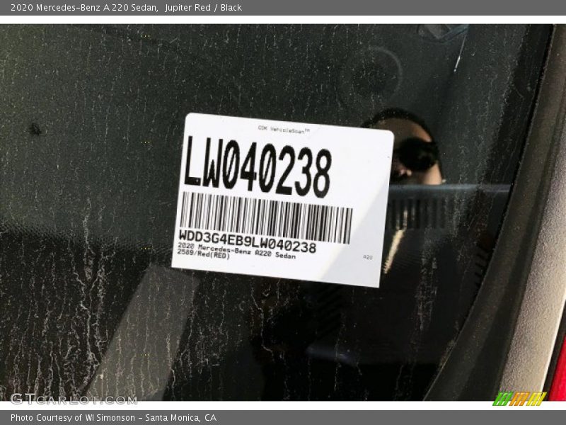 Jupiter Red / Black 2020 Mercedes-Benz A 220 Sedan