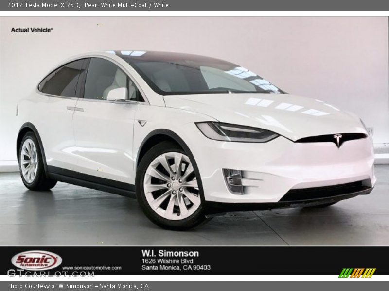 Pearl White Multi-Coat / White 2017 Tesla Model X 75D