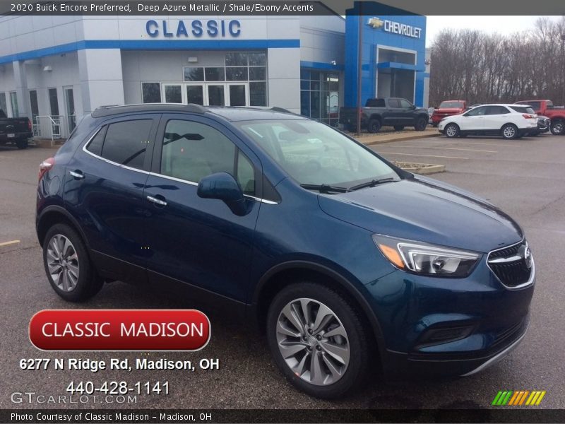 Deep Azure Metallic / Shale/Ebony Accents 2020 Buick Encore Preferred