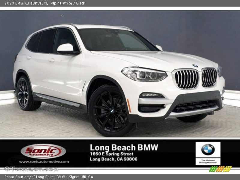 Alpine White / Black 2020 BMW X3 sDrive30i