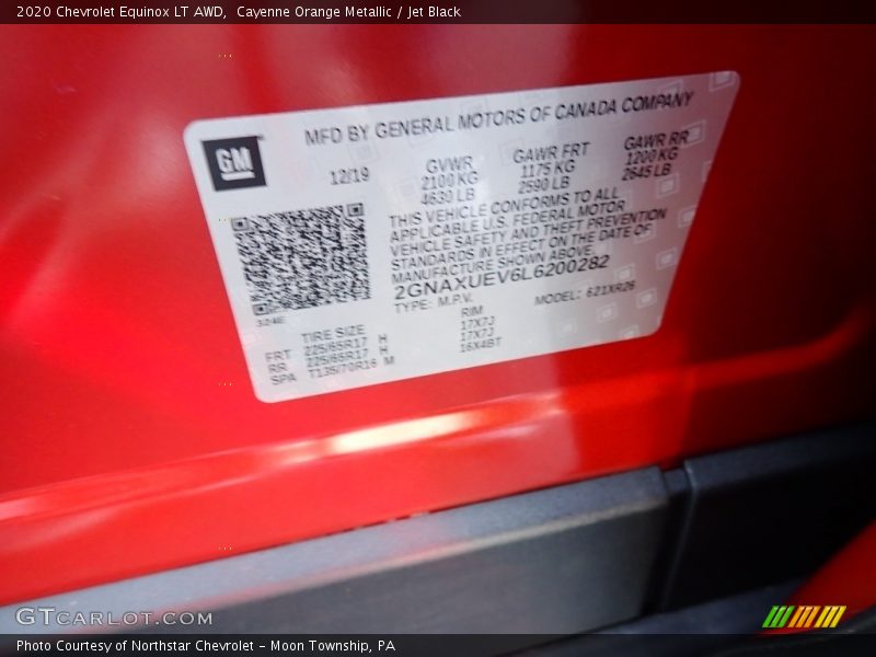 Cayenne Orange Metallic / Jet Black 2020 Chevrolet Equinox LT AWD