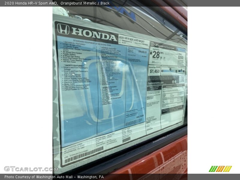 Orangeburst Metallic / Black 2020 Honda HR-V Sport AWD