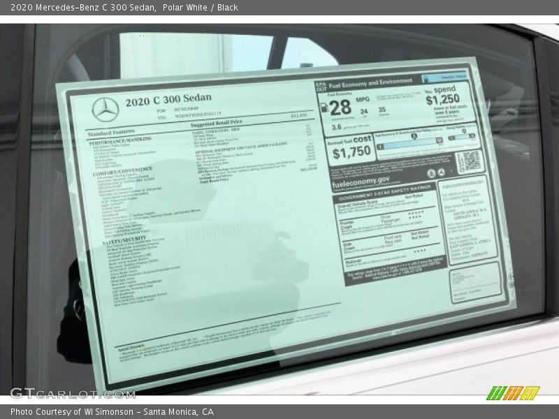 Polar White / Black 2020 Mercedes-Benz C 300 Sedan